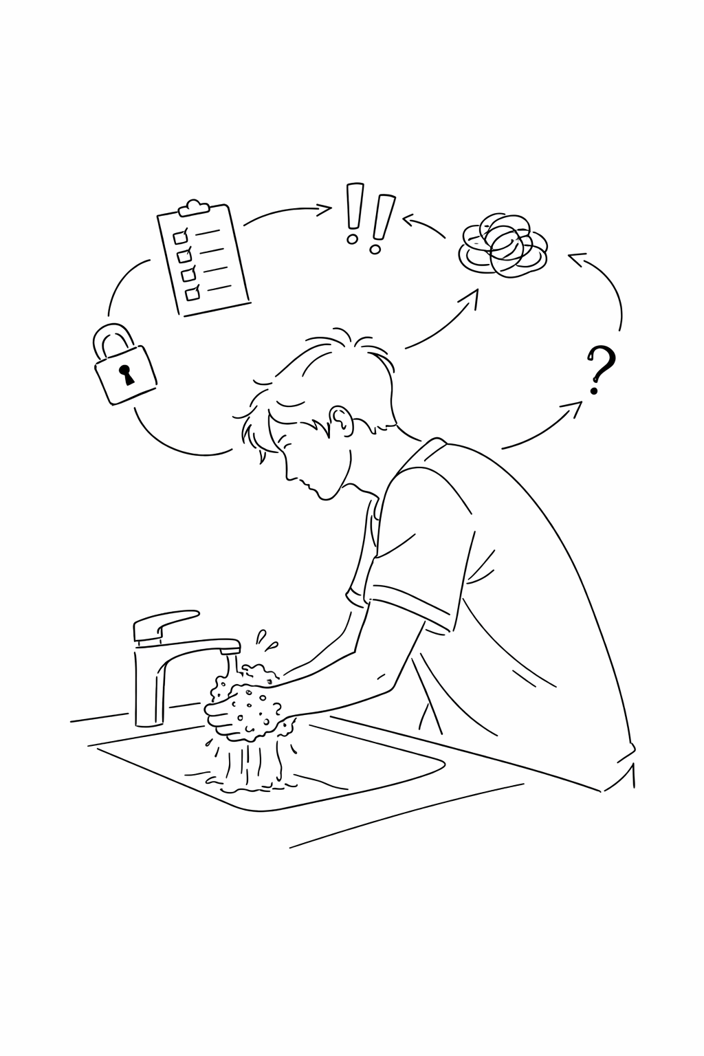 Ilustração de TOC — Transtorno Obsessivo-Compulsivo